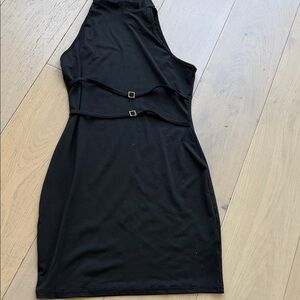 Black Sleeveless Cutout Bodycon Dress